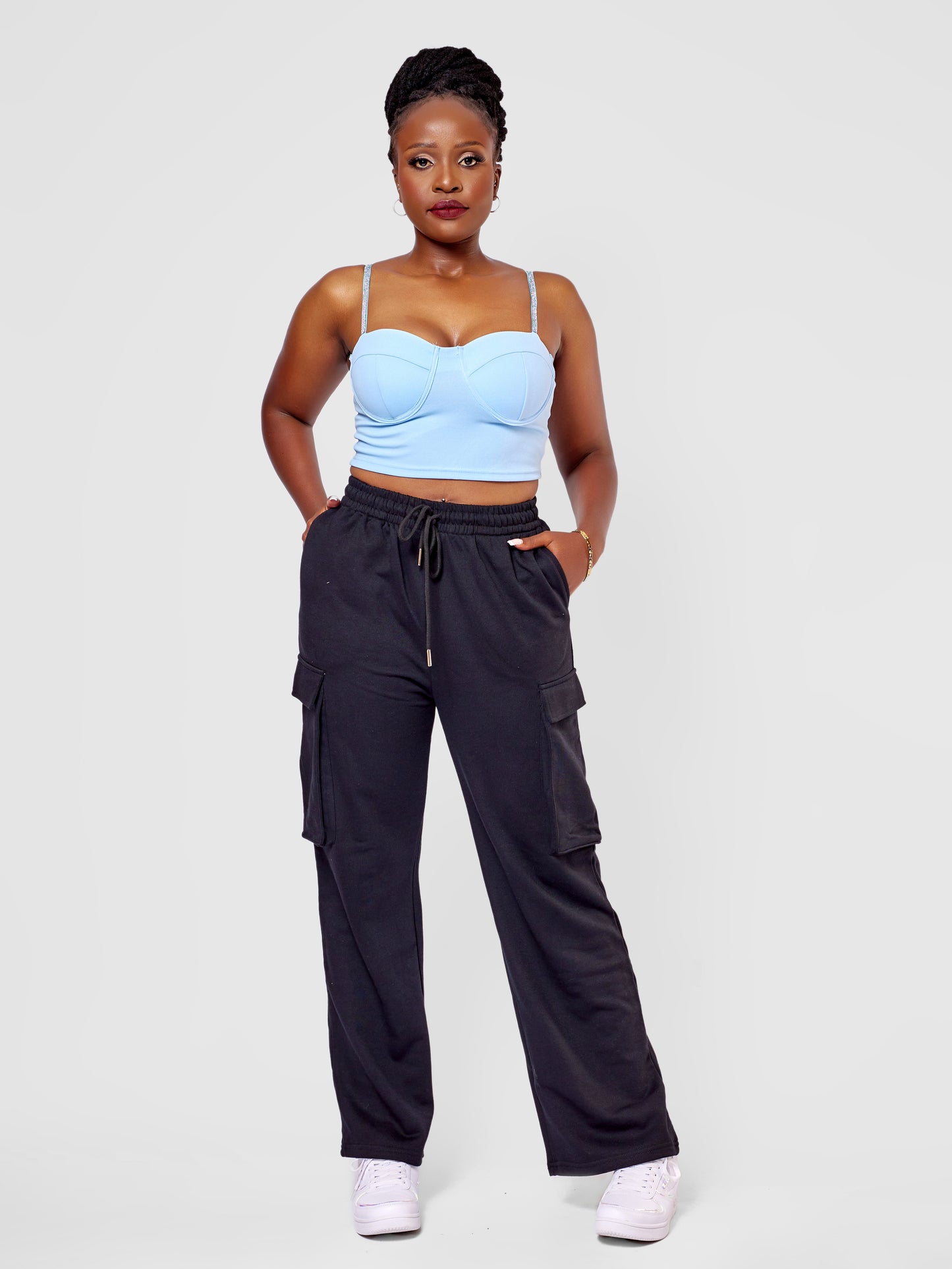 City Chic Wide Leg Cargo Sweatpants