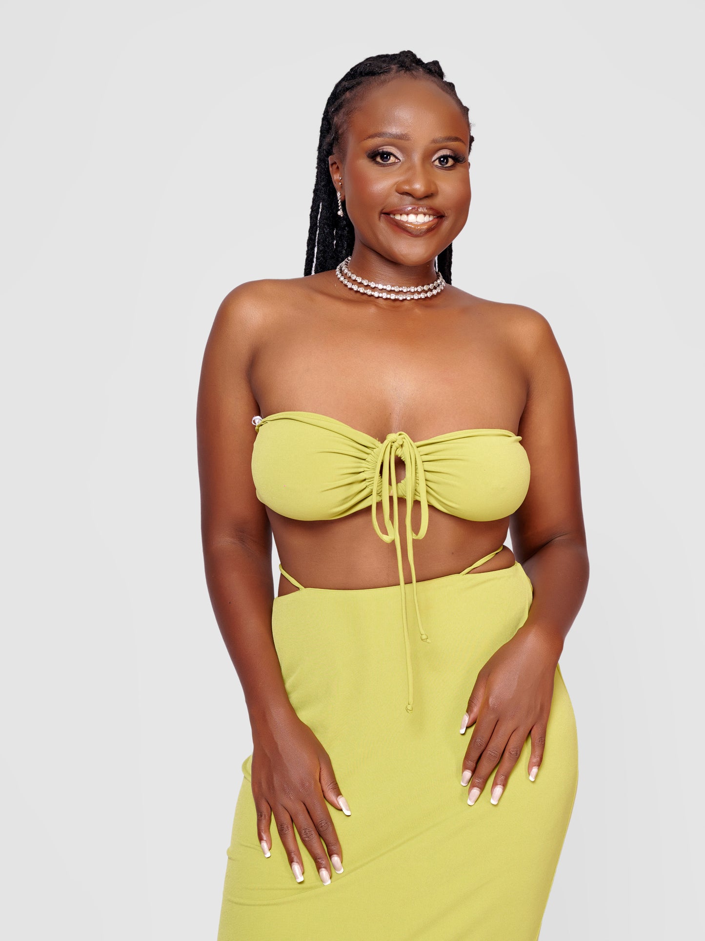 Temptation Maxi Skirt Set - Lime