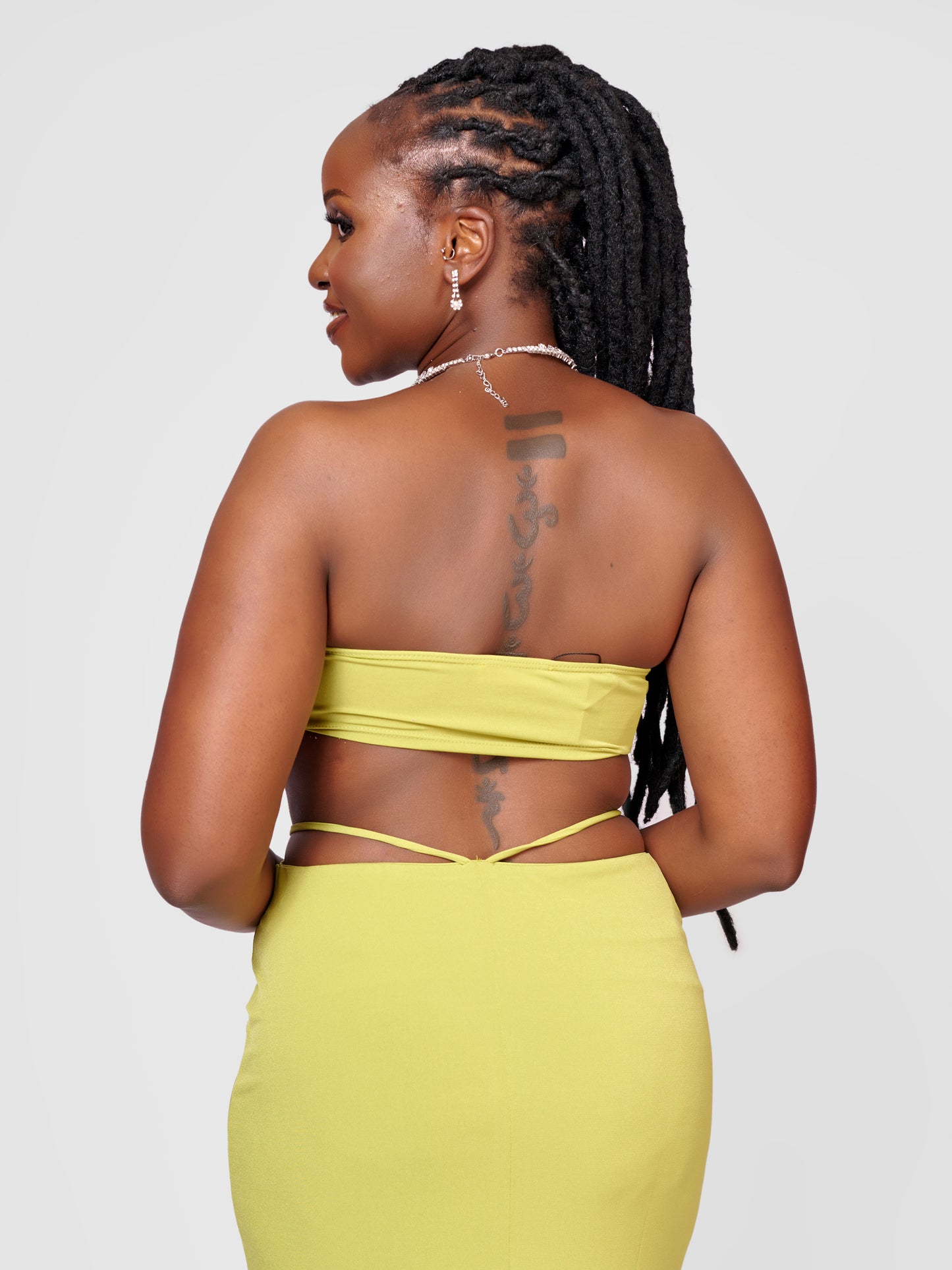 Temptation Maxi Skirt Set - Lime