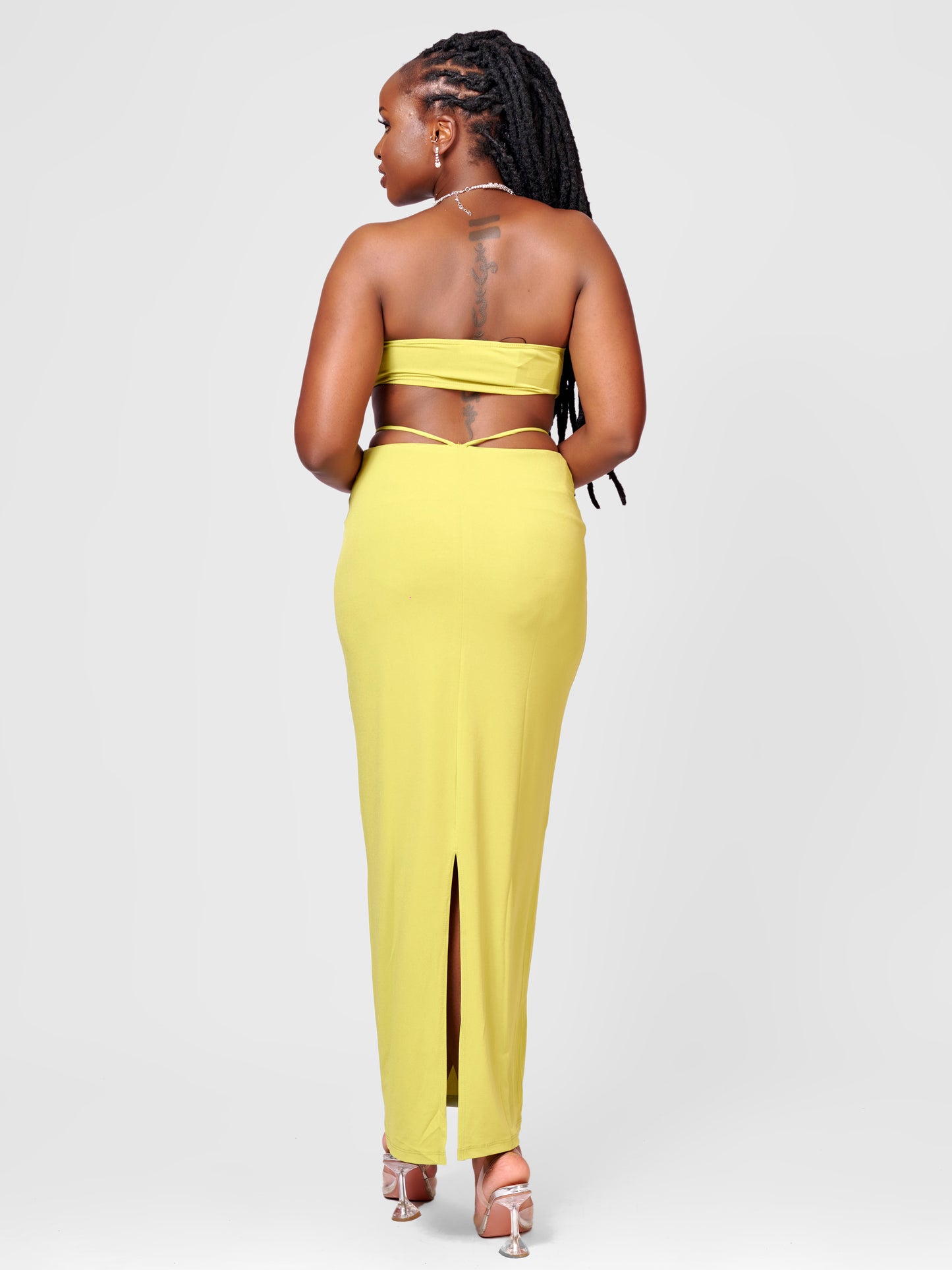 Temptation Maxi Skirt Set - Lime