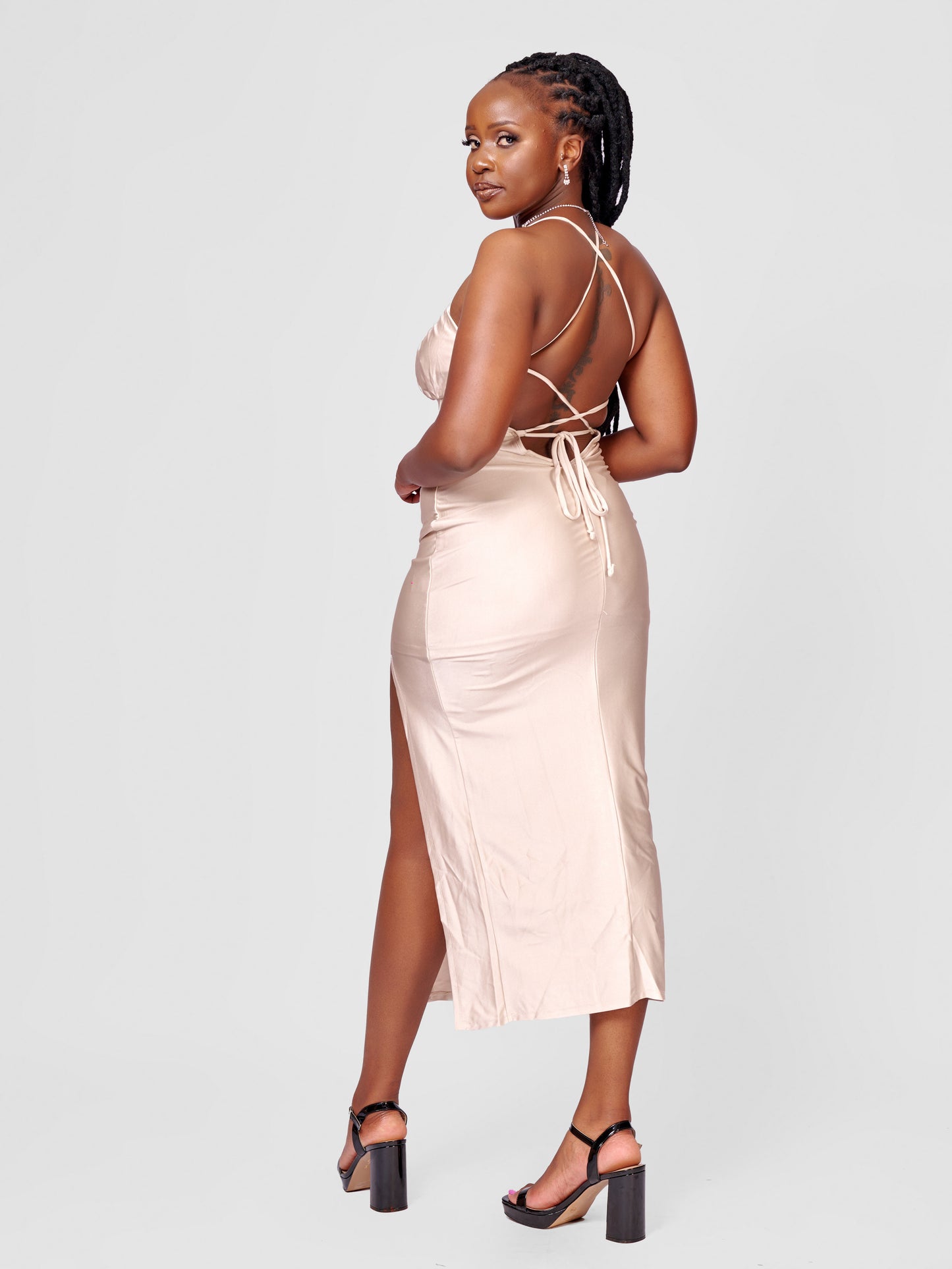 Rosie Midi Dress - Stone