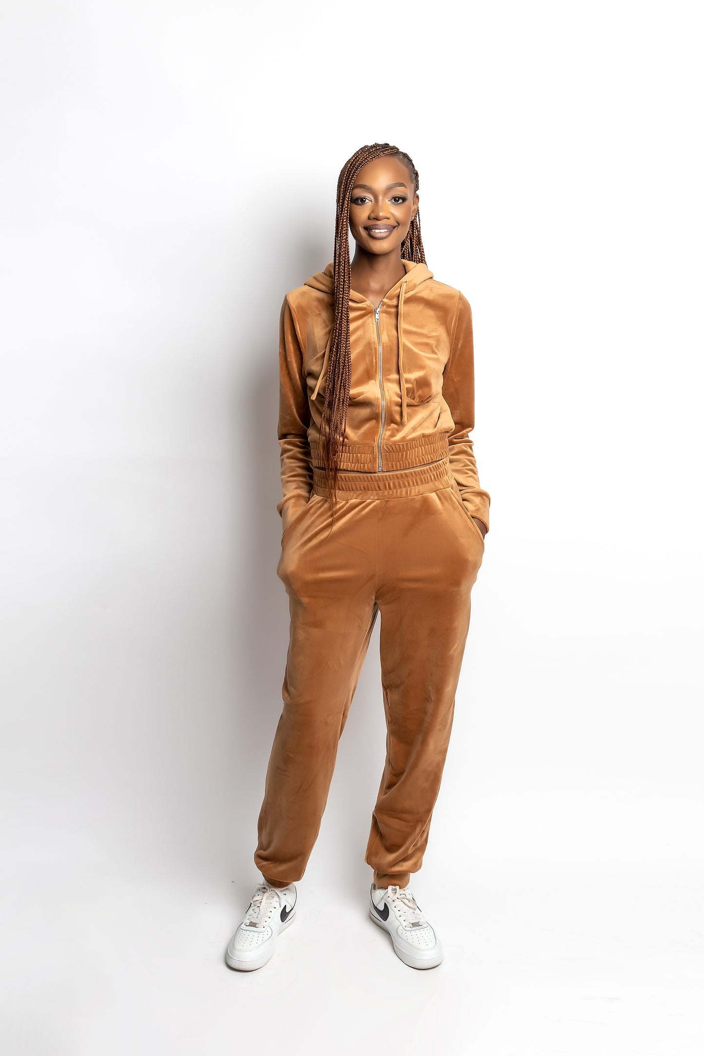 Velvet Allure Pants Set - Mocha