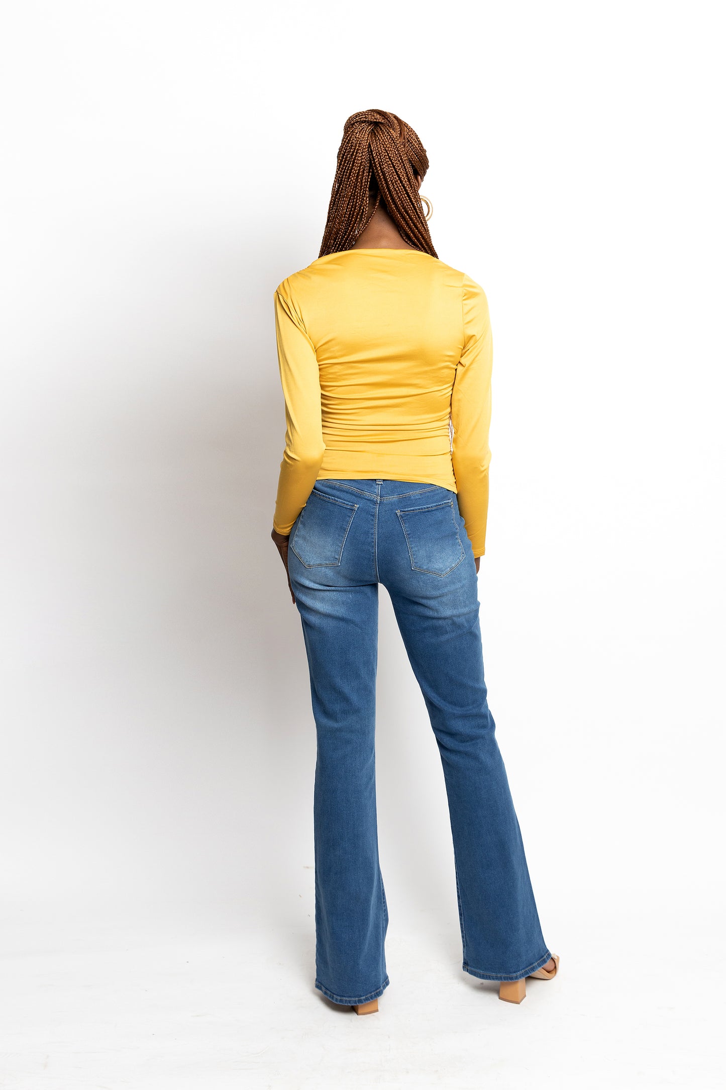 Blissful Ruched Top - Mustard