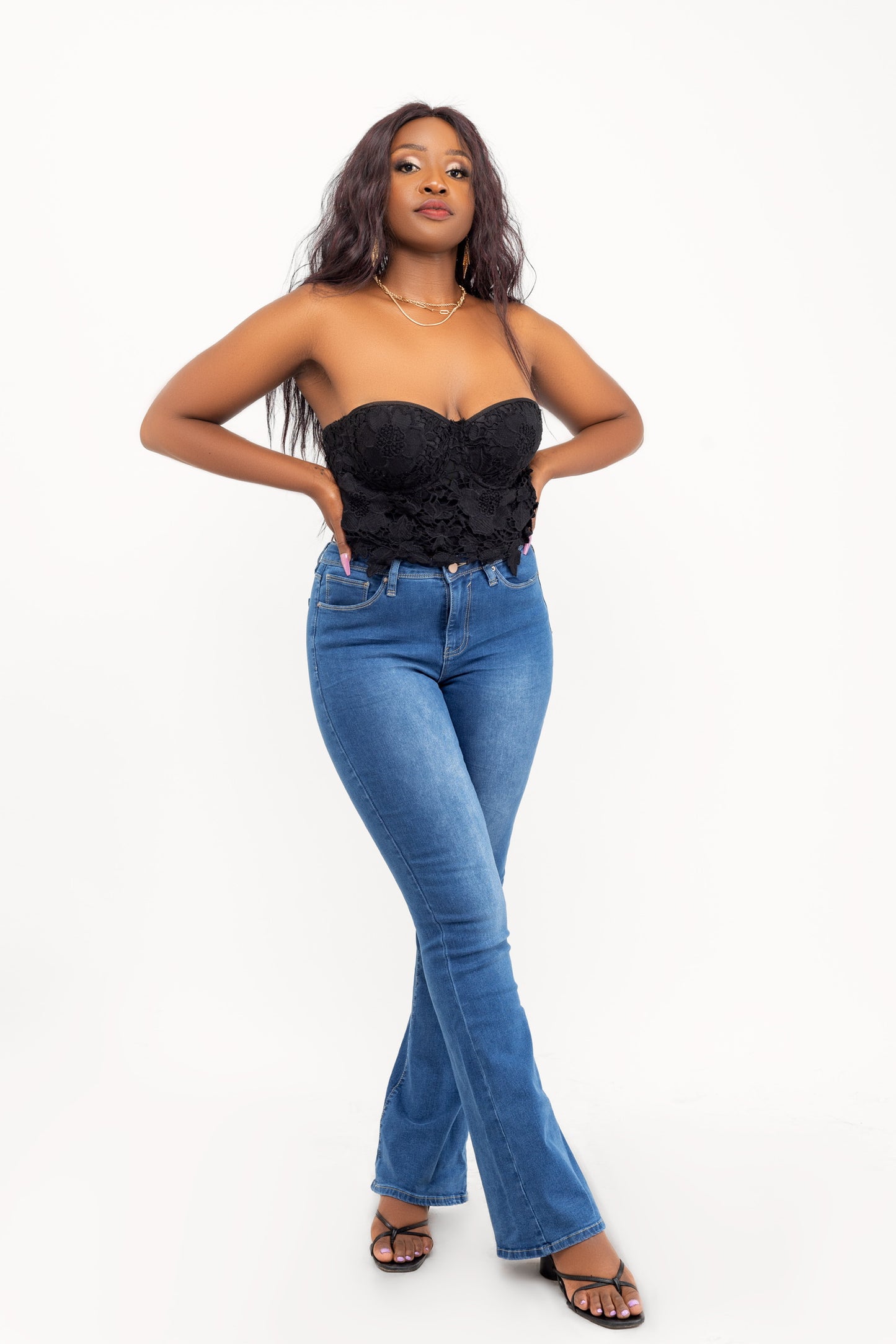 Blue Breeze Flare Jeans - Medium Blue Wash
