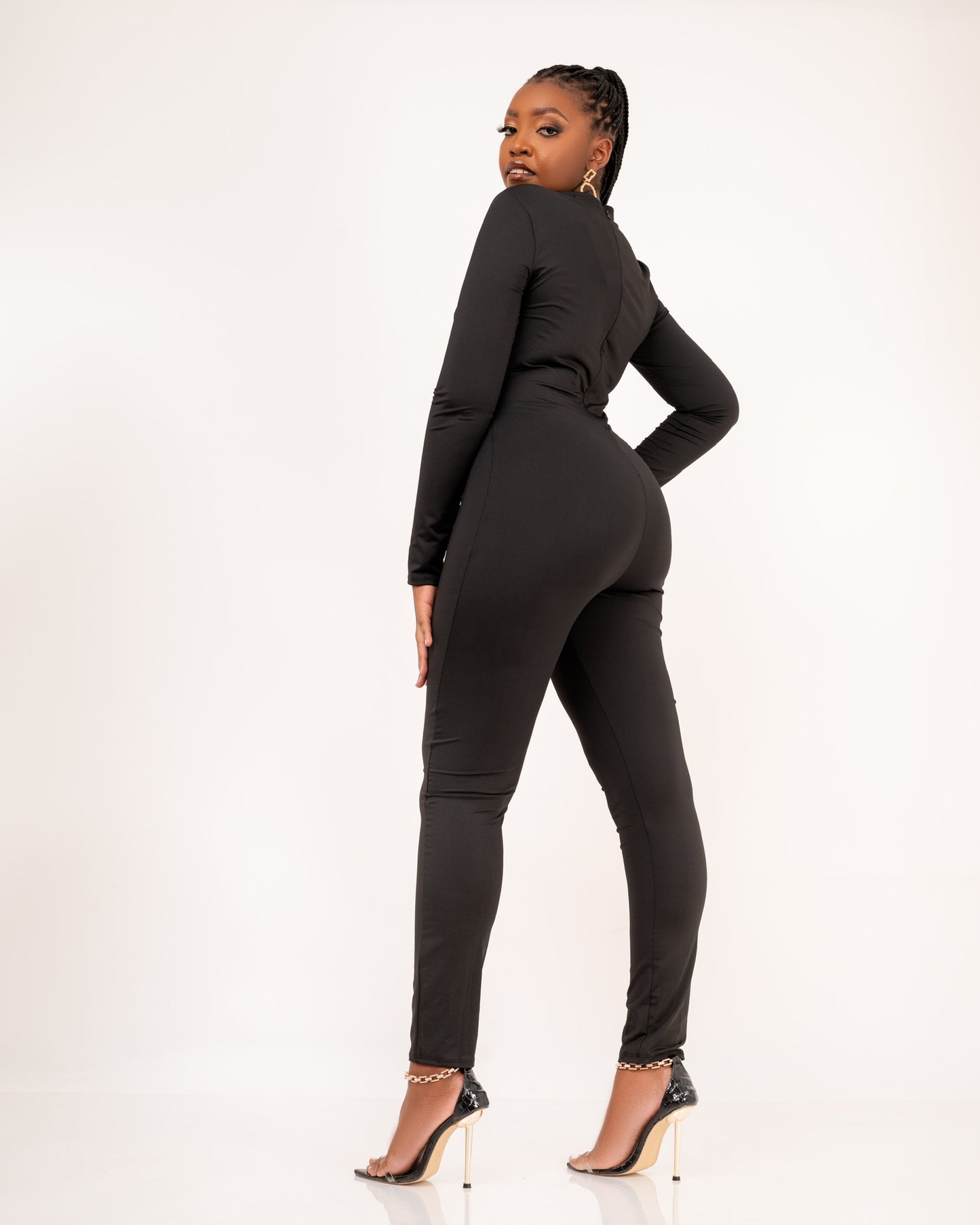 Gold Chain Lace Up Jumpsuit