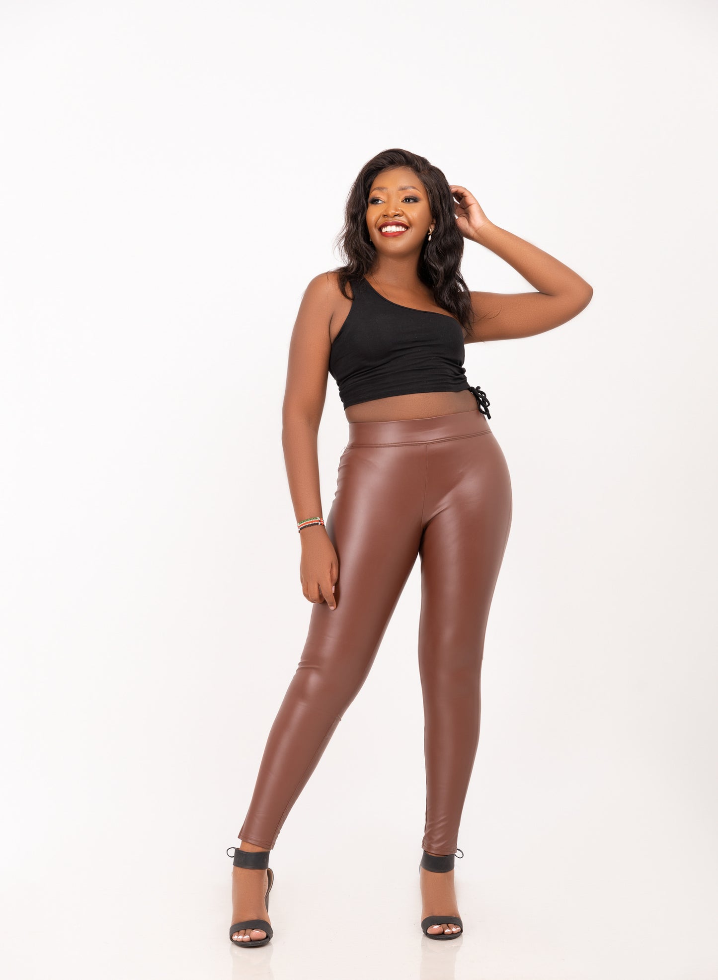 Faux Leather Leggings - Chocolate