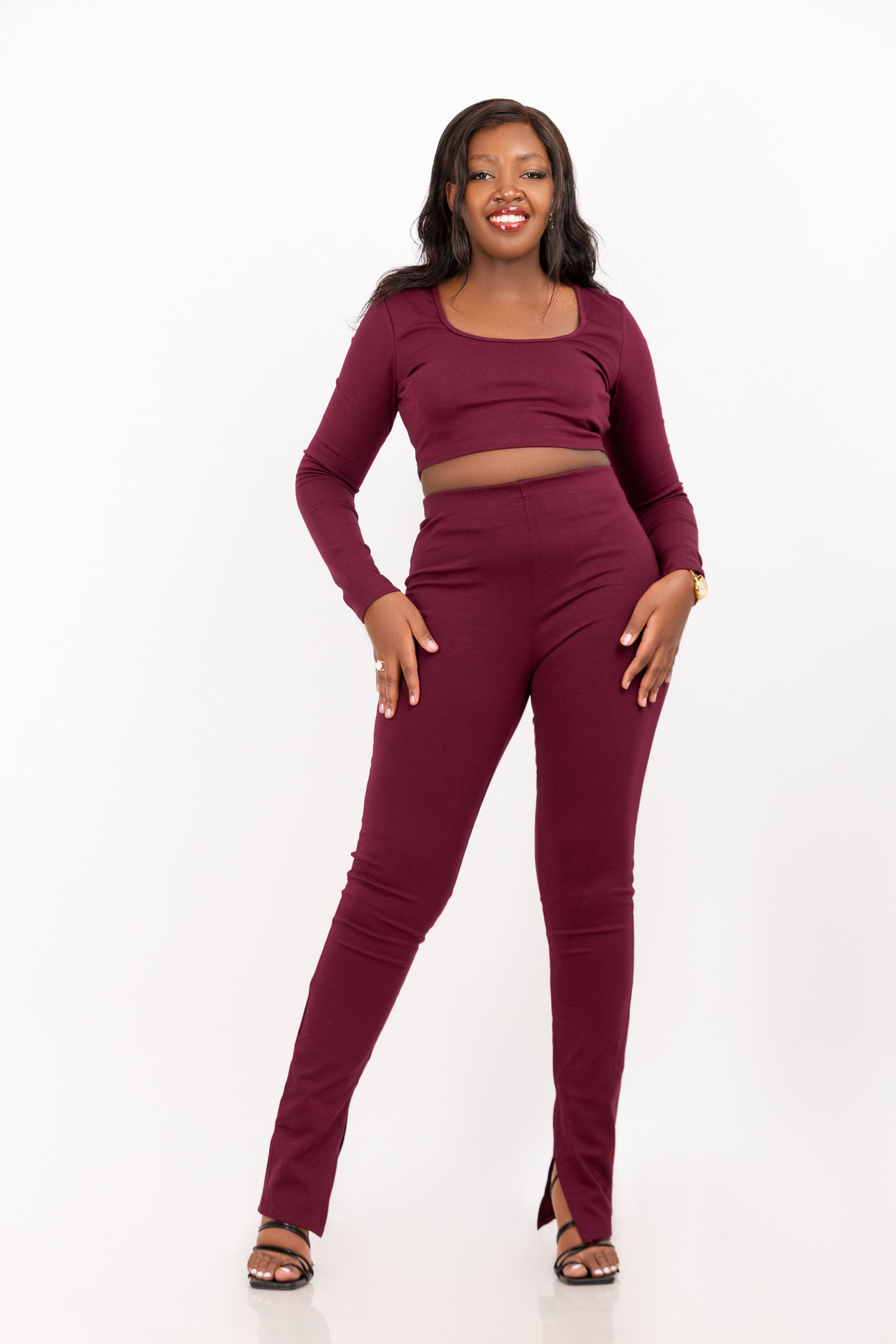 Burgundy Long Sleeve Legging Set