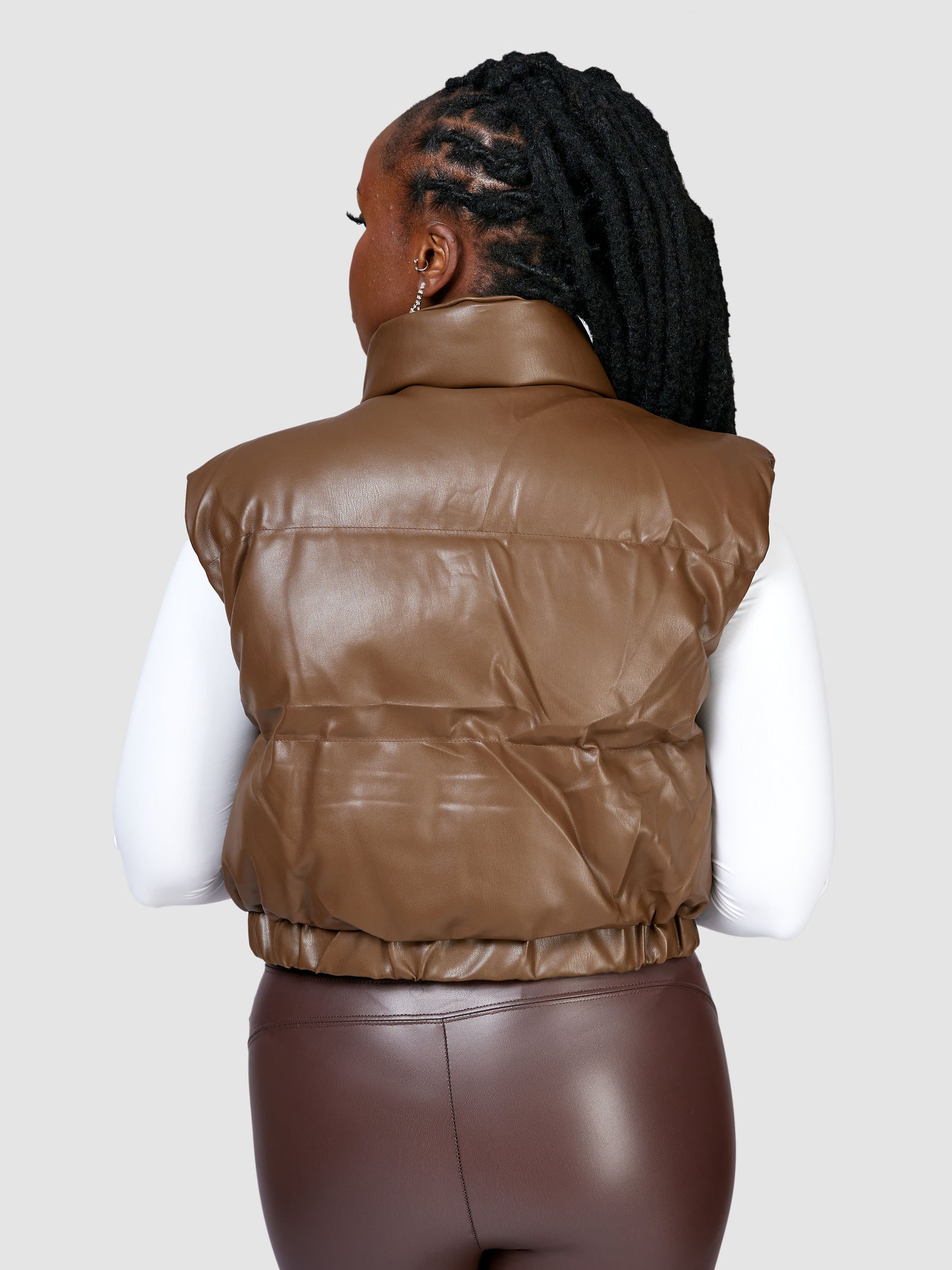 Take Over Puffer Vest Jacket - Brown