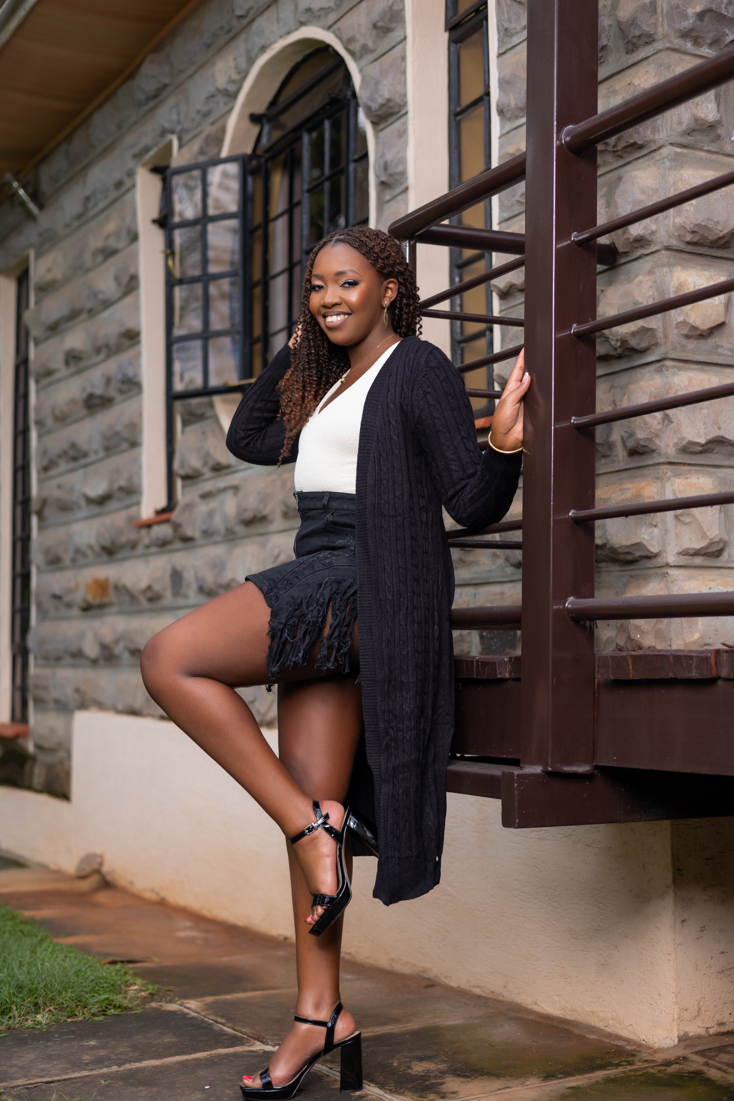 Bee Cozy Knit Cardigan - Black