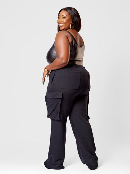 City Chic Wide Leg Cargo Sweatpants