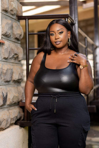 Money Lover Leather Bodysuit