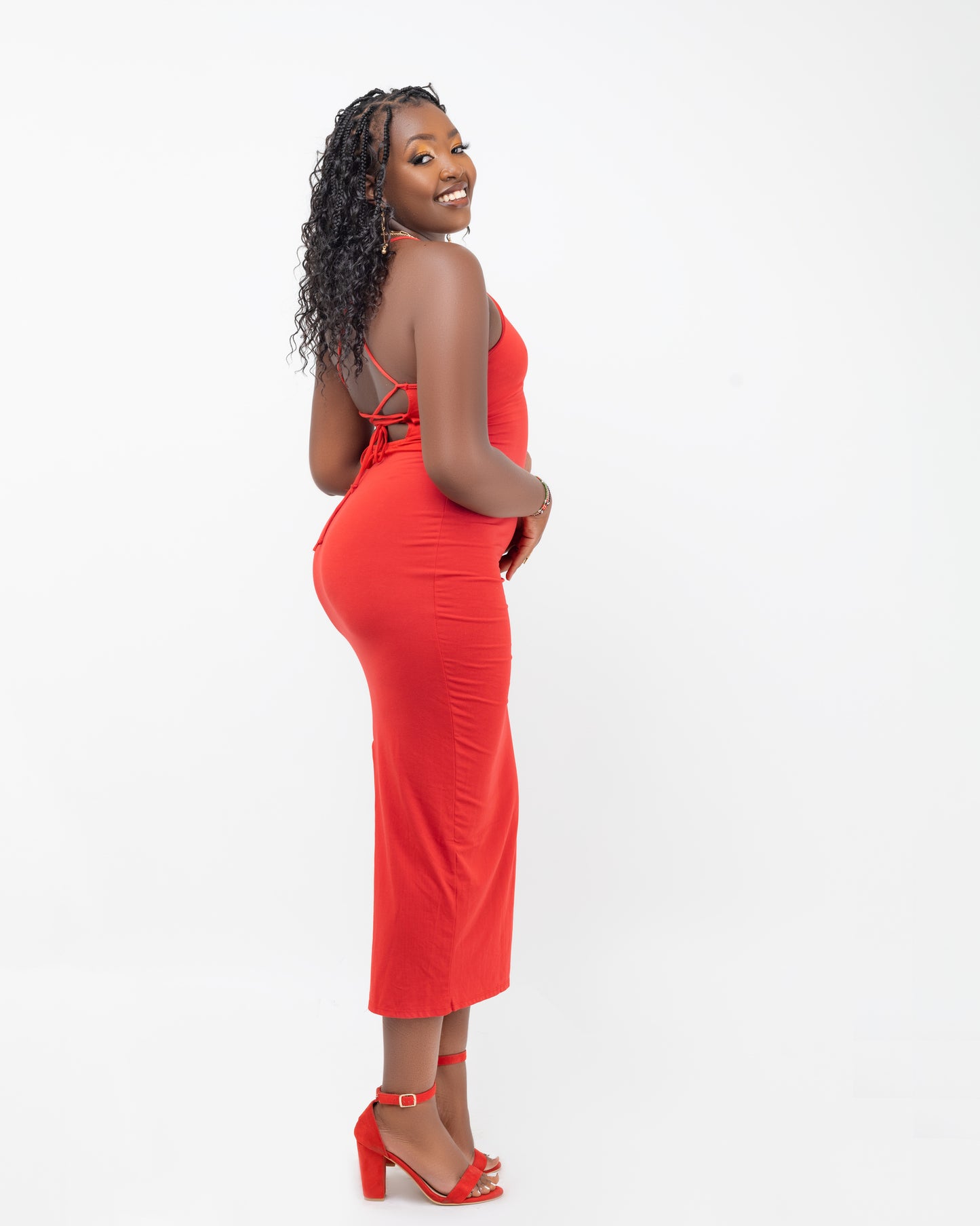 Lace Up Maxi Dress